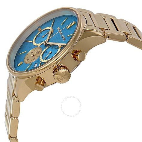 chronograph michael kors watch|Michael Kors turquoise face watch.